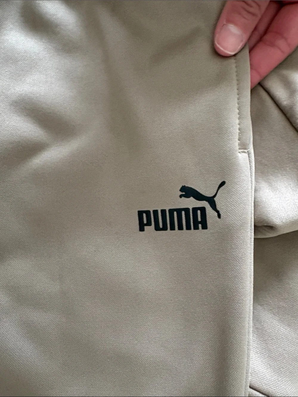 Puma Kids Beige and Cream Colorblock Joggers